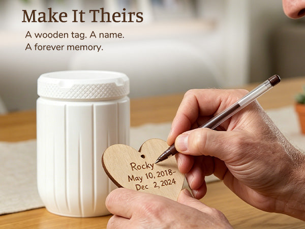 Personalized pet memorial keepsake with AVIMO PLA pet urn