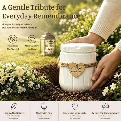 AVIMO plant-based PLA pet urn for dog and cat ashes