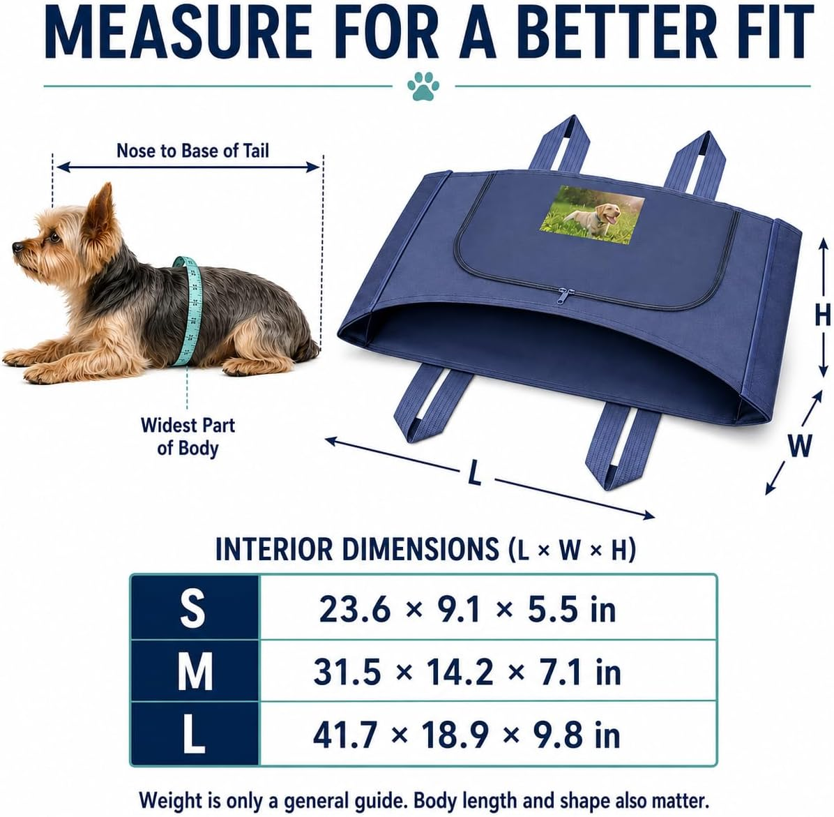 AVIMO pet aftercare bag dimensions and size guide